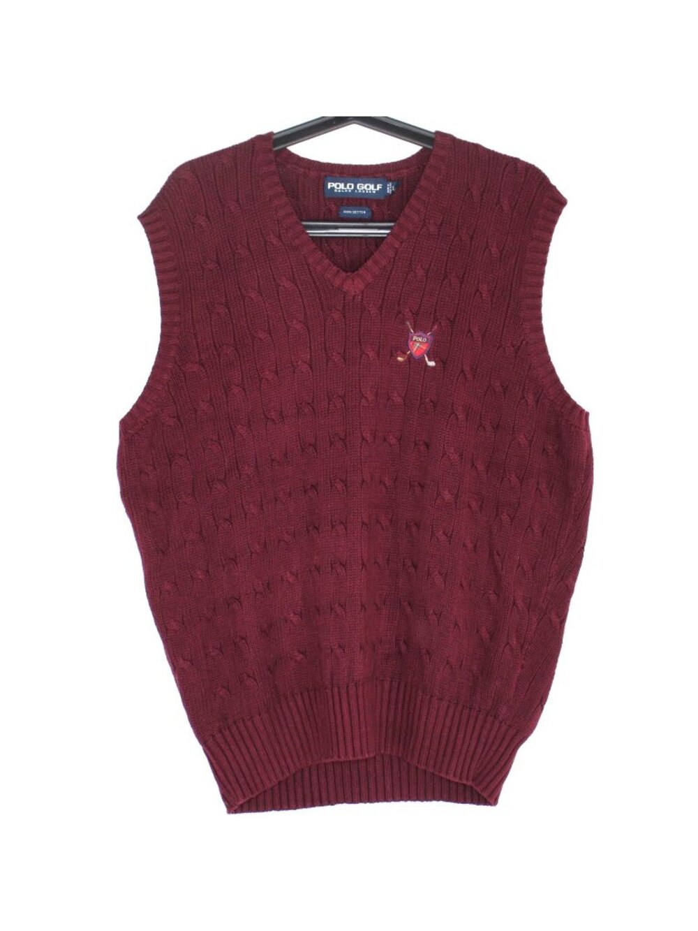 Vintage Golf Polo Ralph Lauren Mens Large Crest Logo Preppy Knit Vest C1362